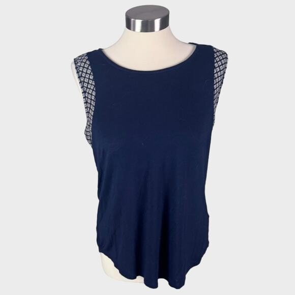 W5 Womens Medium Sleeveless Navy Blue Shirt - Picture 1 of 5